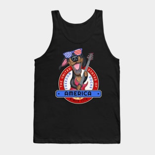 Cute and Funny Doxy Dachshund Dog with guitar Doxie music lover tee Tank Top